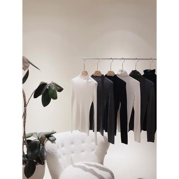 AnnaLemon 訂製68支100%精紡羊絨 冬季搭配萬金油 高領羊絨打底衫