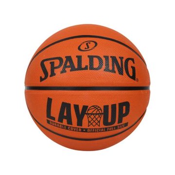SPALDING LAY UP#7橡膠籃球#37937-訓練 運動 室內外 7號球 SPA83729 橘黑