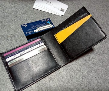 特別款真皮短夾  黃帶紋典藏一件