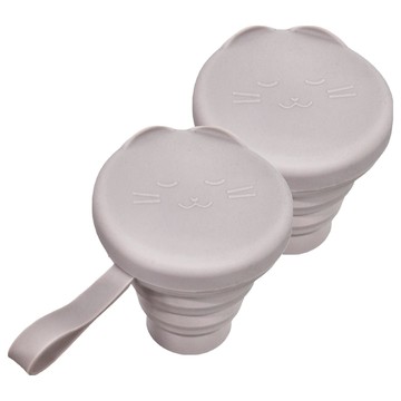 FaSoLa 食品用FDA鉑金矽膠多功能摺疊杯  1組  2 個容器 + 2 個蓋子