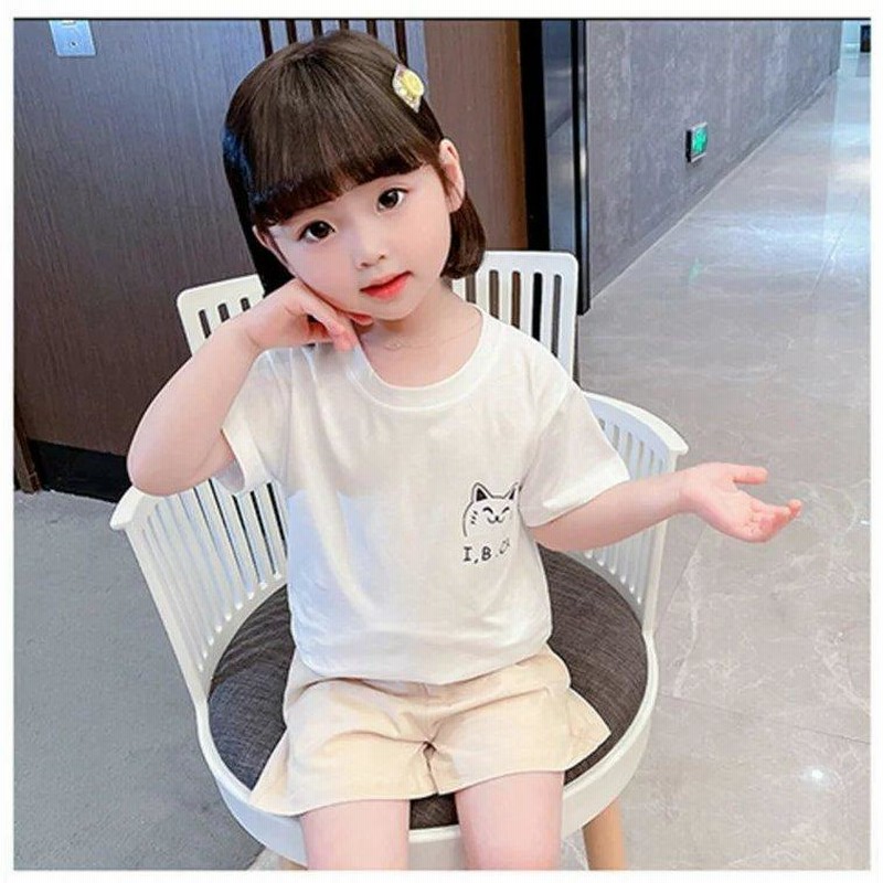 0130 半袖セットアップ ピンク 子供服 韓国 かわいい