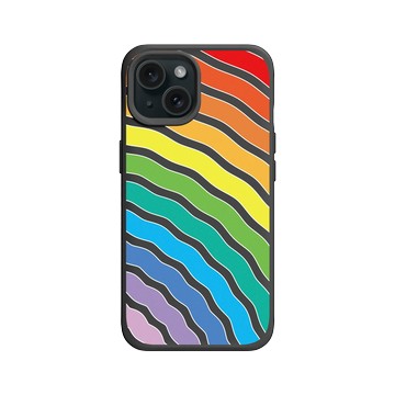 iPhone 15 SolidX 黑 - Positive Vibes / 正好能量 - 彩虹漣漪