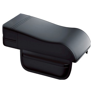 ANTIAN 汽車扶手箱增高墊 車載胳膊肘托墊 車用夾縫插卡收納盒 舒適皮革 多功能收納  黑色  通用型