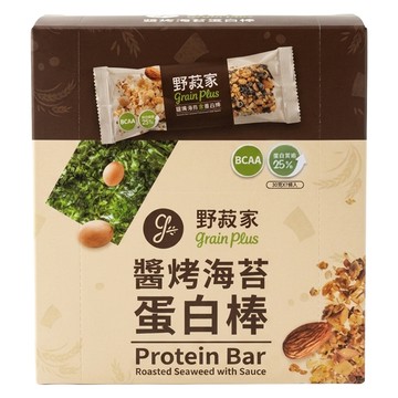 grain plus 野菽家 穀物蛋白棒 醬烤海苔 7條  210g  1盒