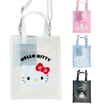 小禮堂 Sanrio 三麗鷗 PVC透明兩用斜背包 (大臉 2026炎夏企劃) Kitty 美樂蒂 大耳狗 酷洛米