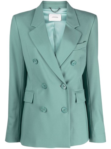 Dorothee Schumacher - double-breasted wool blazer - women - Elastane/Virgin Wool/Acetate/Polyester - 4 - Green