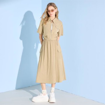 【YUTZUYA 優姿雅】三件式．日系工裝拉鍊上衣+長裙套裝-附細肩背心