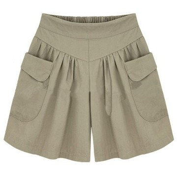 運動短褲黑色休閒闊腿褲女褲加肥加大碼時尚女裝短褲女薄款夏新款【聚宝屋】