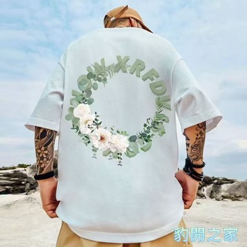 【豹開之家】M-8XL 短袖男 oversize t恤 夏季衣服 情侶上衣 五分袖 短t 印花t 男生 t恤1850