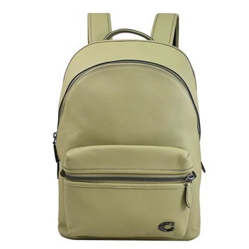 COACH CP161 Charter 荔枝皮革雙層拉鍊休閒大後背包.淡綠色