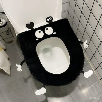 可愛卡通煤球馬桶坐墊四季通用坐便貼坐便器墊子家用粘貼式馬桶墊 Y21A