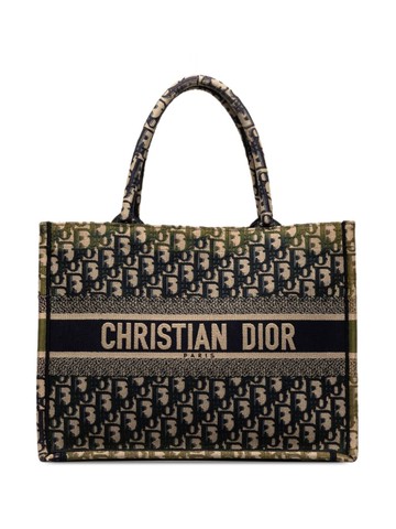 Christian Dior Pre-Owned - 2021 medium Oblique Book tote bag - women - Canvas - One Size - Blue