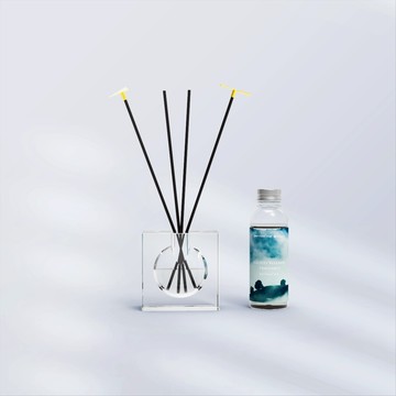 水晶玻璃擴香瓶 (小) + Flõ 香氛帽飾 (竹蜻蜓) - 日曜金-Cloud Walker 雲端旅人