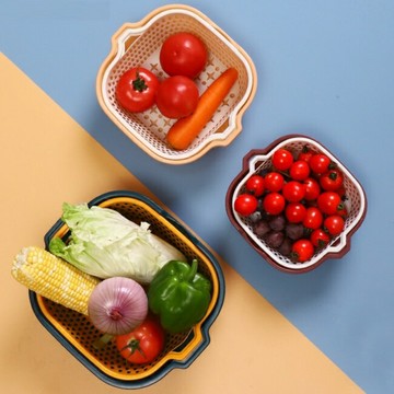 【台灣現貨】多功能雙層瀝水籃 蔬菜瀝水籃  廚房洗菜籃 #丹丹悅生活