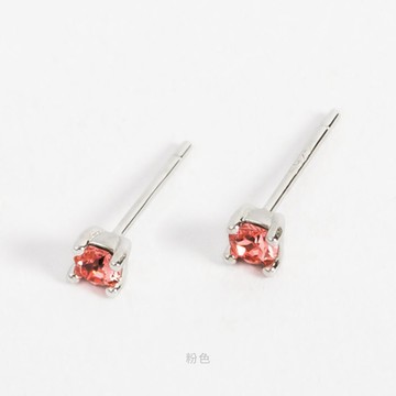 [採用施華洛世奇水晶/純銀] 沉默的高雅耳環 / 12色 / Crystals from Swarovski / Silent Elegant Earring
