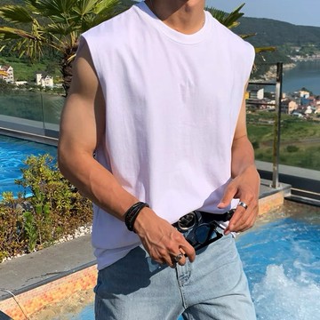 [HYC] 韓國 20支 精梳棉 寬肩 背心 百搭 海邊 海灘 內搭 打底 男女 情侶 素色 純棉 背心【1034】