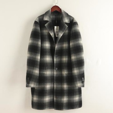 拉系列 冬季新款 格子大衣男士羊毛外套雙面呢上衣韓版英倫風