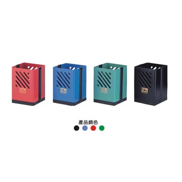 方形筆筒(鐵製7.5X10.5cm)-紅、藍、綠、黑四色