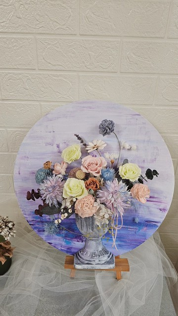 韓式永生花畫板  永生無框畫 永生畫布 畫布花 花板 新居 退休