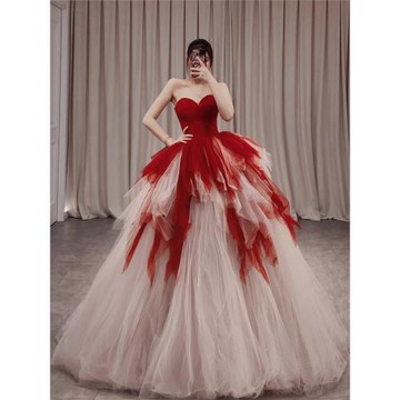 Alice高端公主外景輕婚紗拖尾敬酒服新娘宴會艷壓全場明星同款