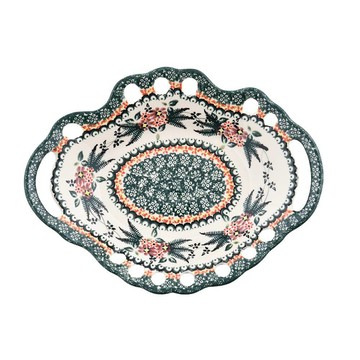 波蘭陶 碧綠幽然系列 水果籃(大) 26x21cm