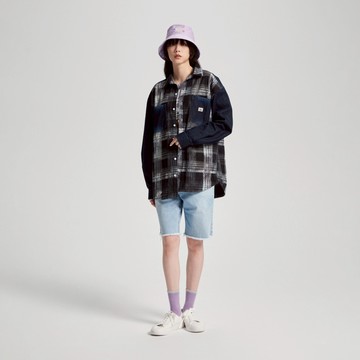 江戶勝｜男裝｜經典格紋拼接外套