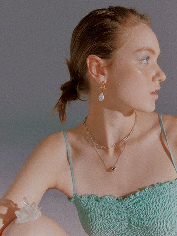 Broque Pearl Circle Earrings
