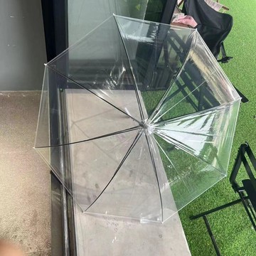 8骨超高顏值網紅拍照神器純透明雨傘自動長柄透明傘白色透明雨傘