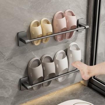 浴室拖鞋架免打孔衛生間置物架鞋子收納神器廁所壁掛掛架瀝水架子