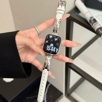 布契風鏤空金屬拼皮質錶帶 適用Apple watch11錶帶 iwatch錶帶 全系列通用錶帶 當季錶帶