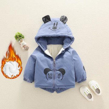 兒童棉衣加絨秋冬裝男童棉襖洋氣上衣1歲女寶寶外套0-3嬰兒外衣潮