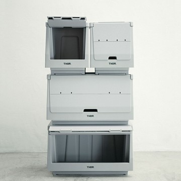 【全館滿額折】 THOR BOX 灰 可堆疊層架收納箱 20L H8927【新竹皇家】