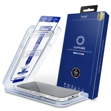 hoda【iPhone 15系列】藍寶石螢幕保護貼(附無塵艙貼膜神器)