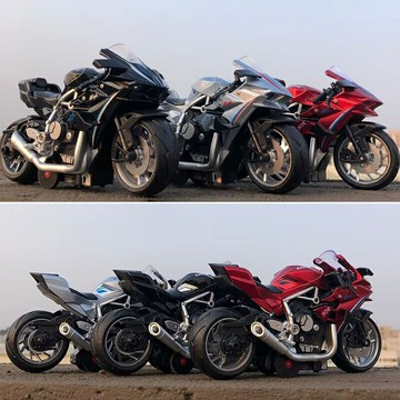 ［遙控車遙控車］合金 摩托車 賽車 重機 哈雷 川崎 H2R 杜卡迪 模型 迴力車 合金 腳踏車  彎把 公路車