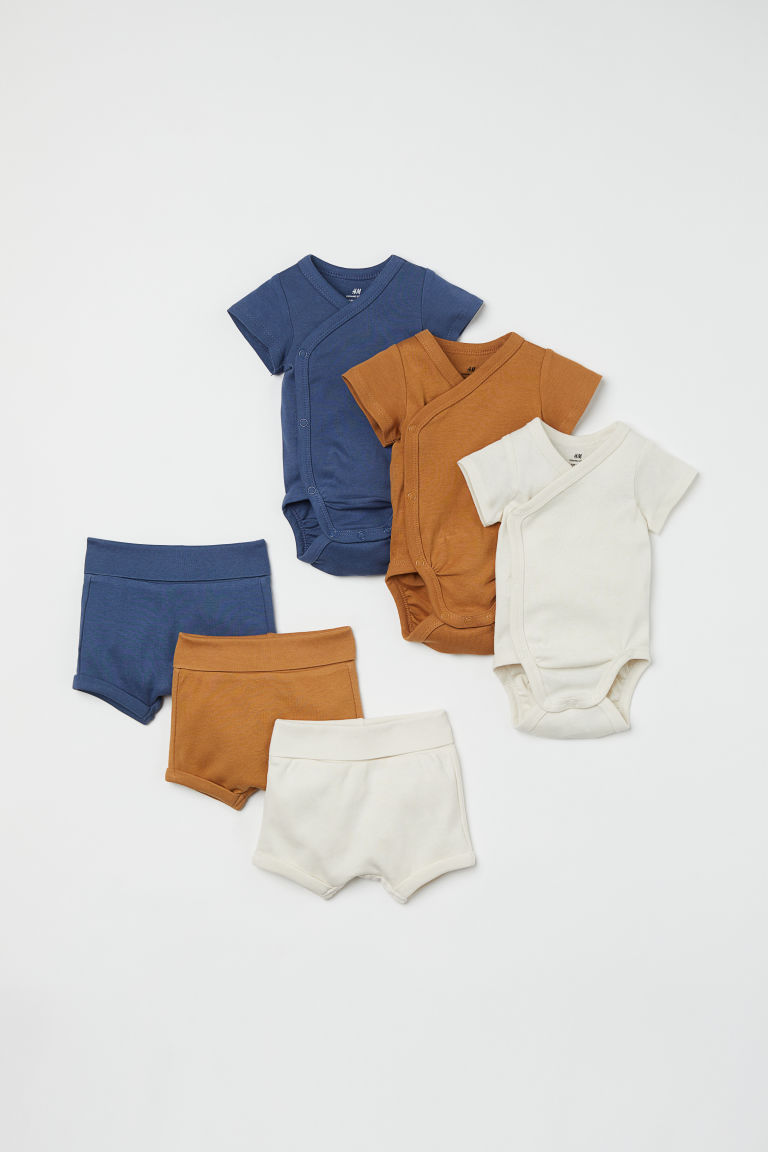H & M - 平紋6件組套裝 - 藍色
