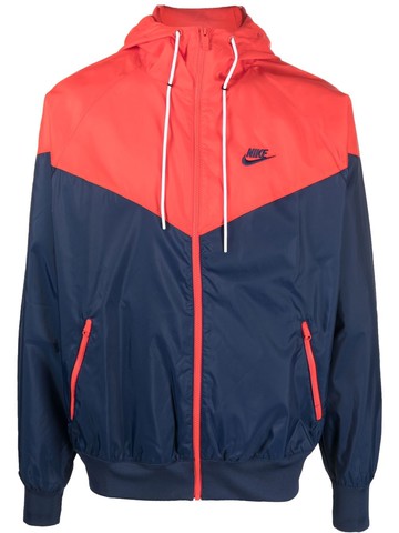 Nike - embroidered-logo zip-up hooded jacket - men - Polyester Taffeta/Polyester - M - Blue