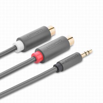 【3.5轉RCA母音頻蓮花線-公對母-25cm-1條/組】音頻轉雙蓮花線3.5公/母轉2rca母(長可訂)-586062