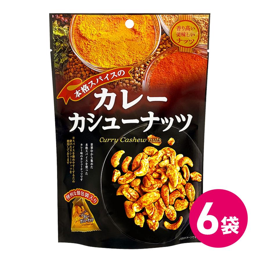 ナッツ おつまみ お菓子 本格スパイスのカレー カシューナッツ 個包装 6袋セット