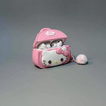 粉色kitty書包適用於airpods pro3保護殼airpods4蘋果耳機套pro2