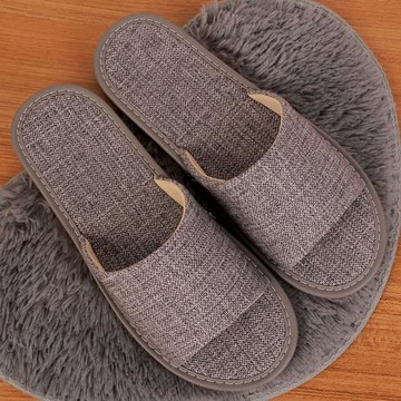 亞麻拖鞋女夏室內家居布藝情侶靜音防滑地板吸汗辦公室家用棉麻男