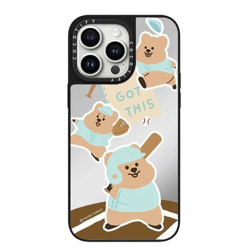 柿子熊打棒球 iPhone17Promax手機殼 蘋果15Pro防摔殼i14保護殼i13硬殼i12