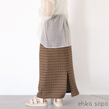ehka sopo  俏皮波浪捲邊紋理感長裙