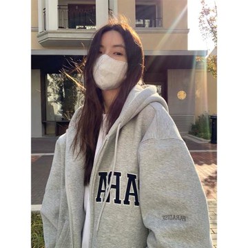 山東青島即墨衛衣2026新款女中長款連帽秋冬加絨加厚拉鏈開衫外套