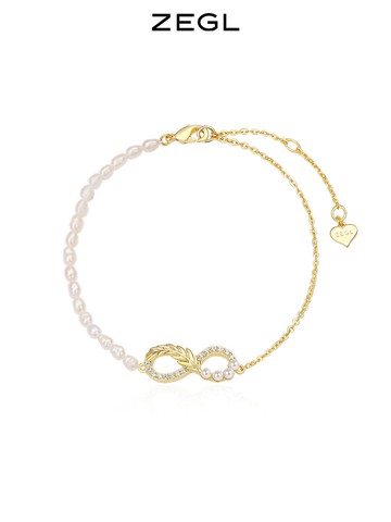 ZEGL設計師愛無限符號珍珠手鏈女ins小眾設計手飾送女友生日禮物