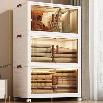 免安裝收納柜子家用多層廚房整理置物玩具零食架折疊儲物盒收納箱