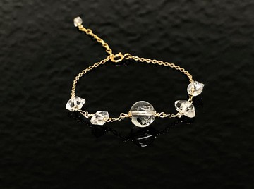 天然閃靈鑽手鍊 赫基蒙水晶手鍊 14kgf注金 能量水晶 水晶手鍊