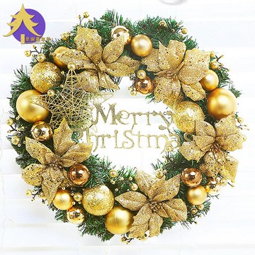 圣誕節裝飾品 50/60/80cm圣誕花環藤圈門掛飾 酒店商場櫥窗掛件
