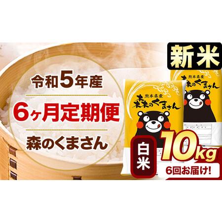 ふるさと納税 新米 令和5年産 森のくまさん  白米 《お申込み月の翌月から出荷開始》 10kg (5kg×2袋)  計6回お届け 熊本県.. 熊本県御船町