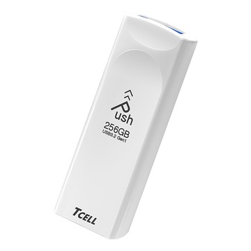 TCELL 冠元科技 USB3.2 Gen1 推推隨身碟 珍珠白 台灣製造  256GB  1個