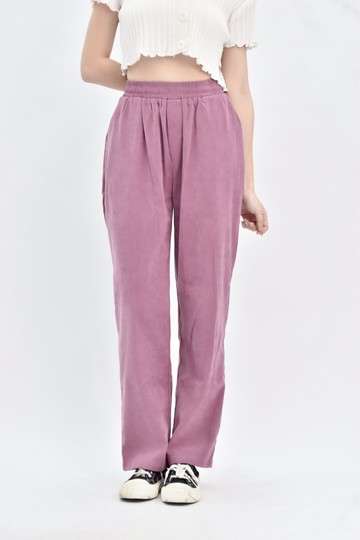 (S) 【趙小僑私服】aloha高腰鬆緊腰粉色長褲